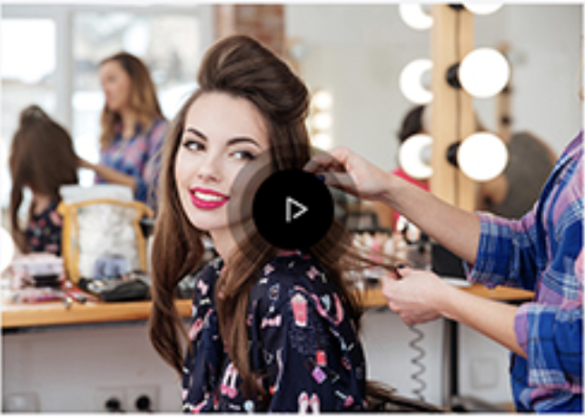 girl having hair styled